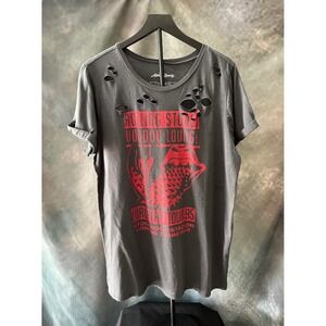Torrid Rolling Stones Voodoo Lounge European Tour 95 Gray Distressed T Shirt‎